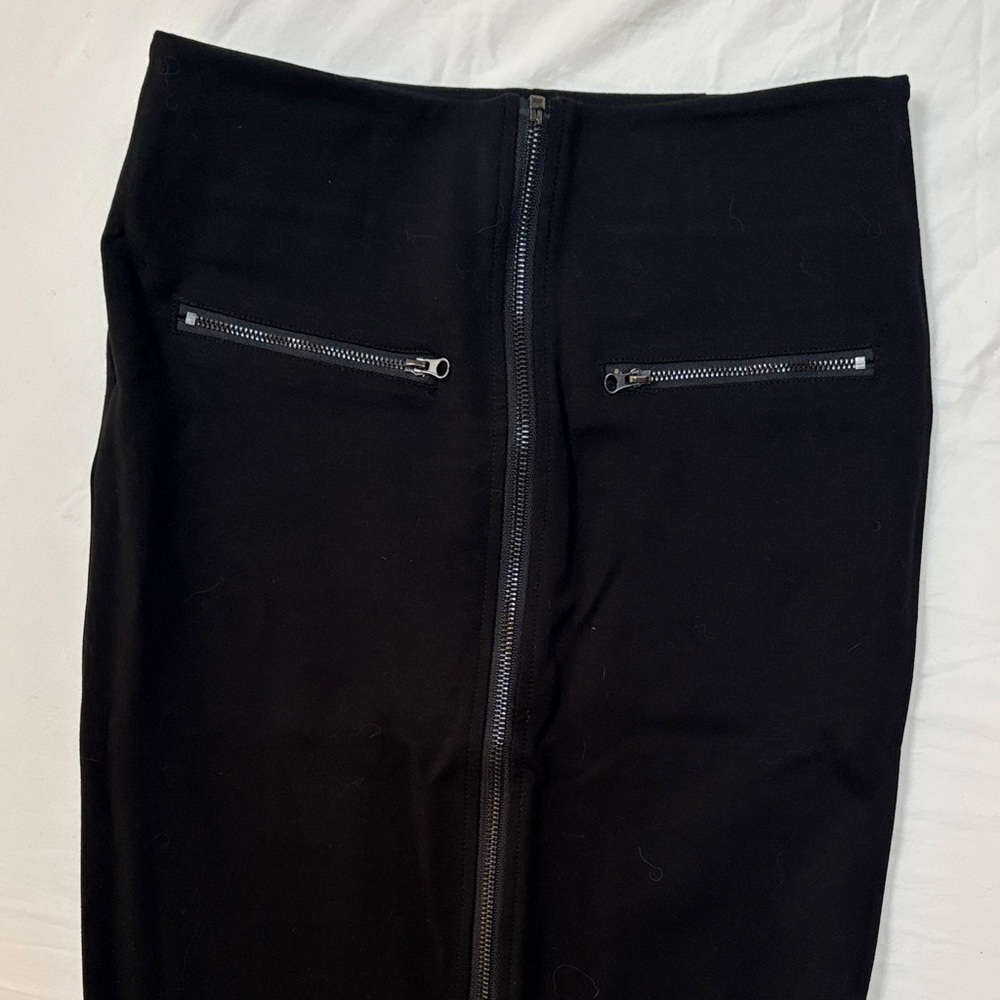 Black Pencil Skirt with Zipper Detail